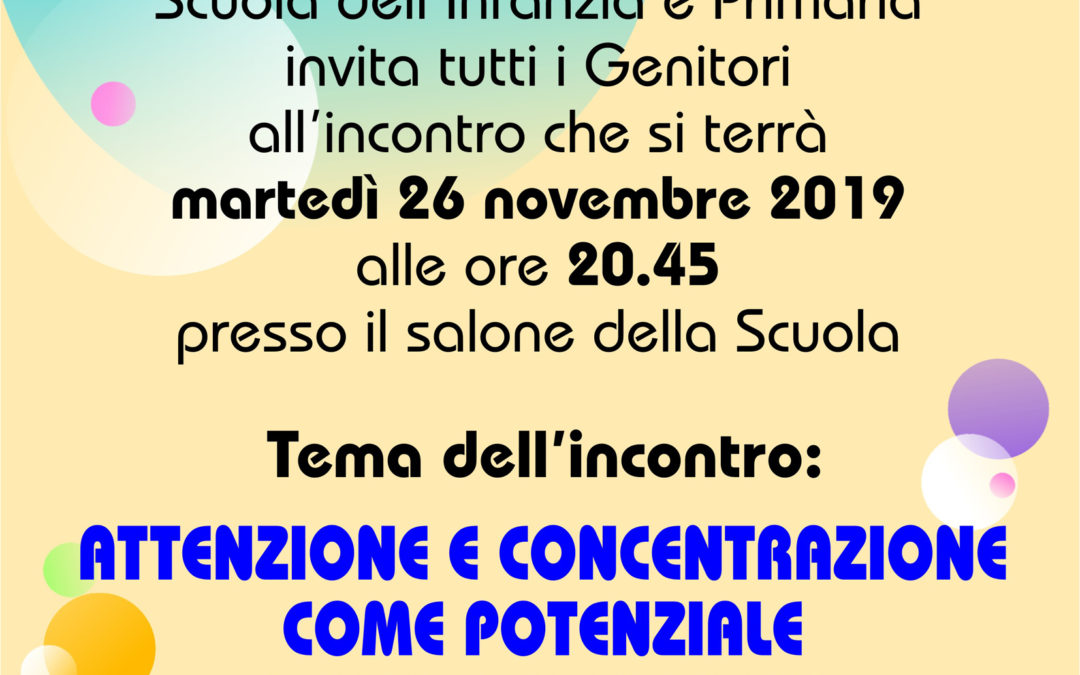 Incontro del 26-11-2019 rivolto a tutti i genitori